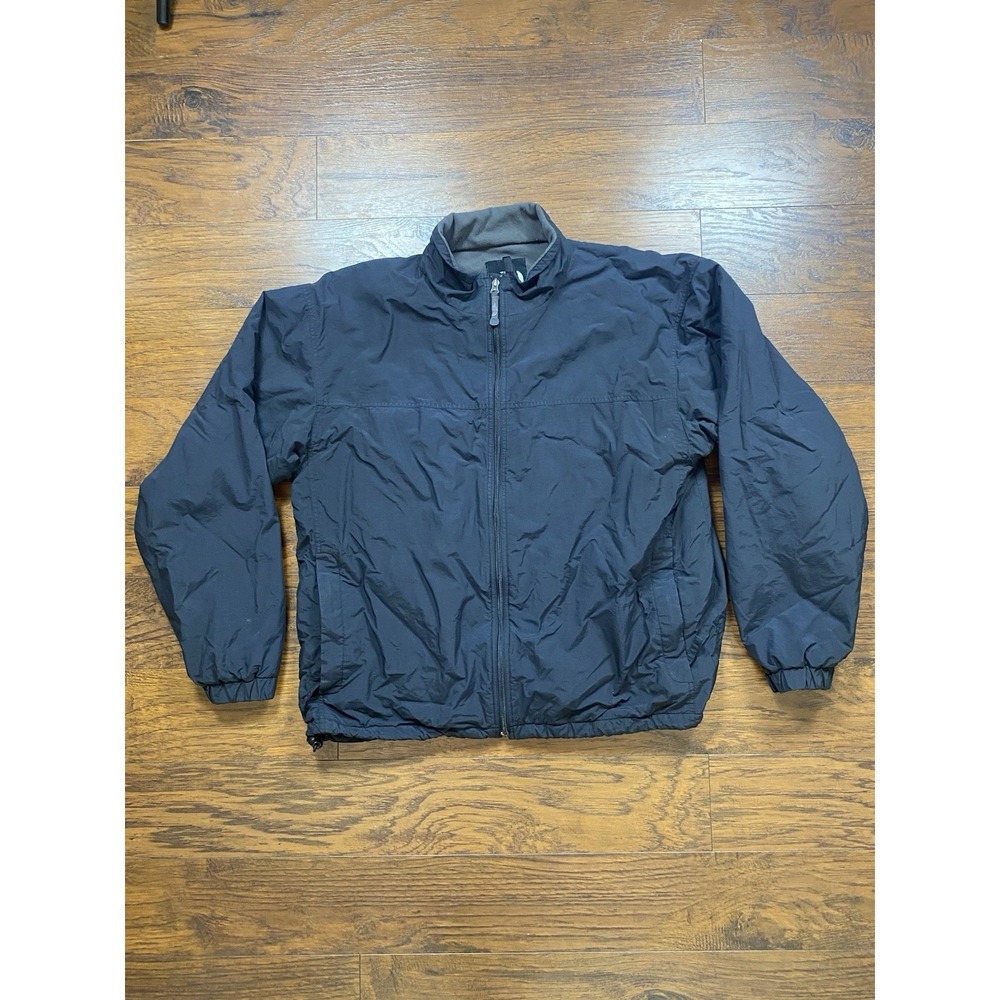 The North Face Mens Black Fleece Lined Full Zip Windbreaker Jacket XL